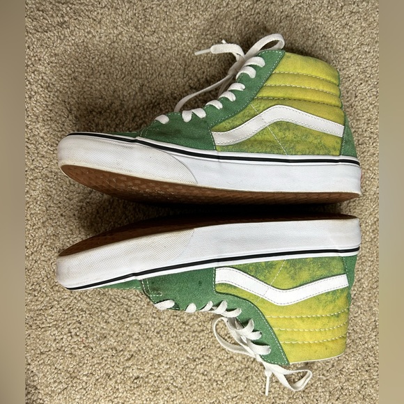 Vans High Tops Two Toned Green Sneakers Lace Up - Picture 7 of 11